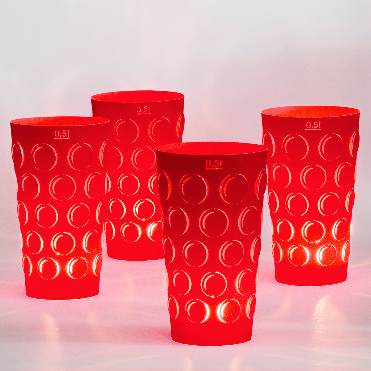 Pfälzer Dubbeglas Schorleglas Papierschirme, Dubbelichter 0,5L 4er Set rot, Weihnachten Deko Geschenk, Geschenkidee Pfalz - Andrea Moseler