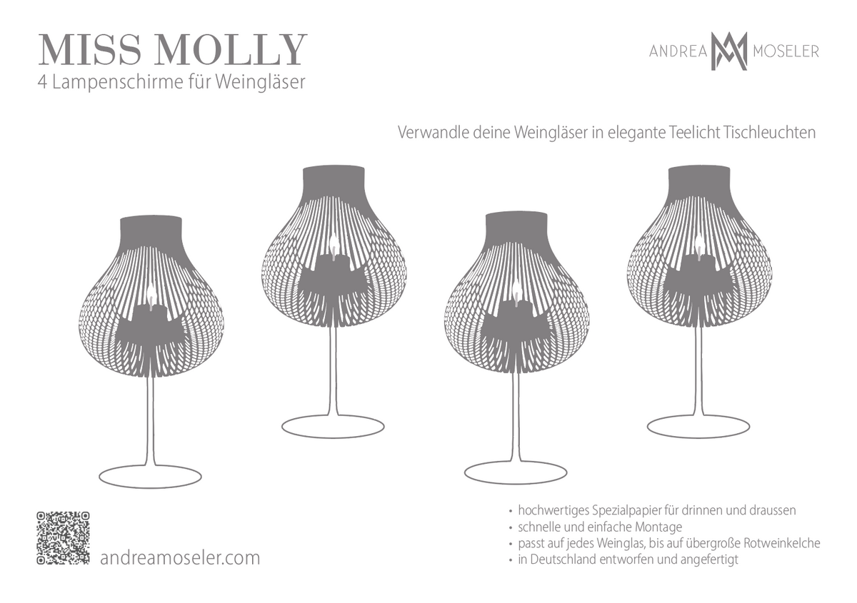 Weinglas Lampenschirme, Miss Molly schwarz, originelles Geschenk für Weinliebhaber, Weihnachten Hochzeit Sylvester Tischdeko