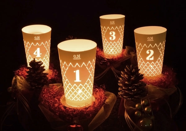 Geripptes Licht 4er Set Advent - Andrea Moseler