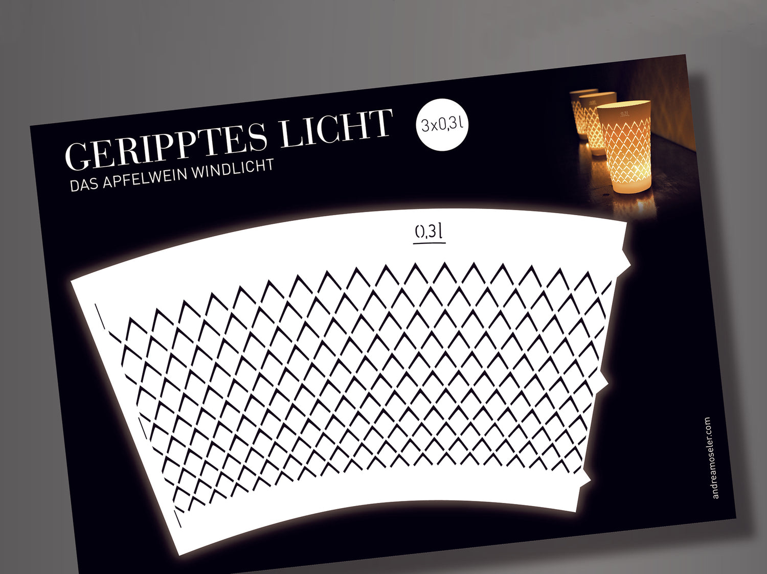 Geripptes Licht 0,3L weiß - Andrea Moseler