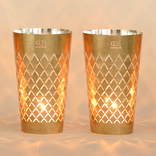 Geripptes Licht 4er Set Antik Gold - Andrea Moseler